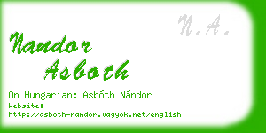 nandor asboth business card